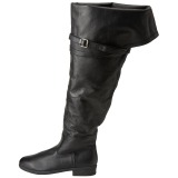 Zwart Leder 4 cm MAVERICK-2045 Overknee Laarzen voor Heren