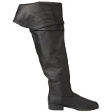 Zwart Leder 4 cm MAVERICK-2045 Overknee Laarzen voor Heren