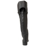 Zwart Leder 4 cm MAVERICK-2045 Overknee Laarzen voor Heren