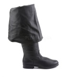 Zwart Leder 4 cm MAVERICK-2045 Overknee Laarzen voor Heren