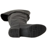 Zwart Leder 4 cm MAVERICK-2045 Overknee Laarzen voor Heren