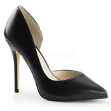 Zwart Mat 13 cm AMUSE-22 Klassieke Pumps met Hakken