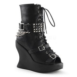 Zwart Mat 13 cm BRAVO-89 Gothic Enkellaarzen