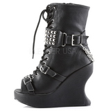 Zwart Mat 13 cm BRAVO-89 Gothic Enkellaarzen