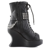 Zwart Mat 13 cm BRAVO-89 Gothic Enkellaarzen