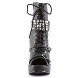 Zwart Mat 13 cm BRAVO-89 Gothic Enkellaarzen