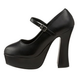 Zwart Mat 13 cm DOLLY-50 Mary Jane Plateaupumps