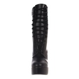 Zwart Mat 13 cm Pleaser ELECTRA-1020 Plateau Enkellaarzen