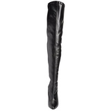 Zwart Mat 13 cm SEDUCE-3000 Overknee Laarzen voor Heren