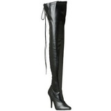 Zwart Mat 13 cm SEDUCE-3063 Lange Overknee Laarzen met Hak