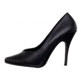 Zwart Mat 13 cm SEDUCE-420V pleaser pumps met puntneus