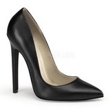 Zwart Mat 13 cm SEXY-20 naaldhak pumps met puntneus