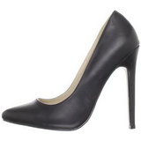 Zwart Mat 13 cm SEXY-20 naaldhak pumps met puntneus