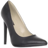 Zwart Mat 13 cm SEXY-20 naaldhak pumps met puntneus