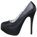 Zwart Mat 14,5 cm Burlesque BORDELLO TEEZE-06 Plateau Pumps Hoge Hak