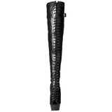 Zwart Mat 15 cm DELIGHT-3025 overknee laarzen met plateauzool