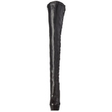 Zwart Mat 15 cm DELIGHT-3050 overknee laarzen met plateauzool