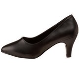 Zwart Mat 8 cm DIVINE-420W Dames pumps met lage hak