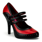 Zwart Rood 11,5 cm rockabilly TEMPT-10 damesschoenen met hoge hak