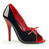 Zwart Rood 12,5 cm SEDUCE-216 damesschoenen met hoge hak
