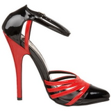 Zwart Rood 15 cm DOMINA-412 damesschoenen met hoge hak