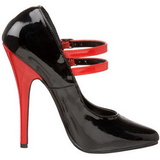 Zwart Rood 15 cm DOMINA-442 damesschoenen met hoge hak