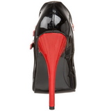 Zwart Rood 15 cm DOMINA-442 damesschoenen met hoge hak