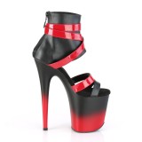 Zwart Rood 20 cm FLAMINGO-800-15 plateau schoenen met hakken