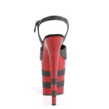 Zwart Rood 20 cm FLAMINGO-809SR pleaser hoge hakken met plateau
