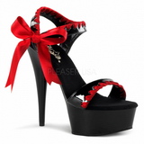 Zwart Rood Lak 15 cm DELIGHT-615 Stiletto Schoenen Naaldhakken