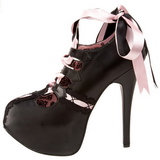 Zwart Roze 14,5 cm Burlesque TEEZE-13 damesschoenen met hoge hak