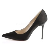 Zwart Satijn 10 cm CLASSIQUE-20 grote maten stilettos schoenen