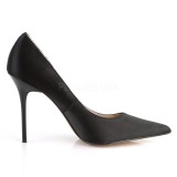 Zwart Satijn 10 cm CLASSIQUE-20 grote maten stilettos schoenen