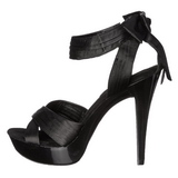 Zwart Satijn 13 cm COCKTAIL-568 Sandalen met Hoge Hak