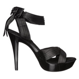 Zwart Satijn 13 cm COCKTAIL-568 Sandalen met Hoge Hak