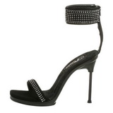 Zwart Strass 12 cm CHIC-40 Schoenen met Stiletto Hakken