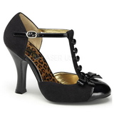 Zwart Suede 10 cm SMITTEN-10 Rockabilly pumps met hoge hakken