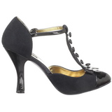 Zwart Suede 10 cm SMITTEN-10 Rockabilly pumps met hoge hakken