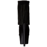 Zwart Suede 18 cm ADORE-1019 dames enkellaarsjes met franjes