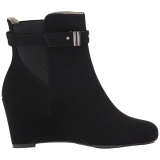 Zwart Suede 7,5 cm KIMBERLY-102 grote maten enkellaarzen dames