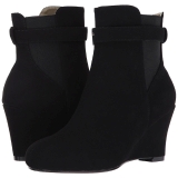 Zwart Suede 7,5 cm KIMBERLY-102 grote maten enkellaarzen dames