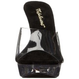 Zwart Transparant 14 cm COCKTAIL-501 Plateau Mules Hoge Hakken