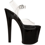 Zwart Transparant 19 cm TABOO-708 Plateau Hoge Hakken