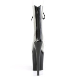 Zwart Transparant 20 cm FLAMINGO-800-34 paaldans enkellaarsjes met hoge hakken