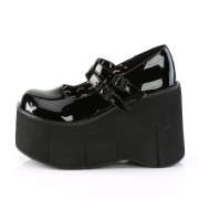 Zwart Vegan 11,5 cm DemoniaCult KERA-08 gothic mary jane pumps met plateau