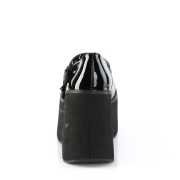Zwart Vegan 11,5 cm DemoniaCult KERA-08 gothic mary jane pumps met plateau