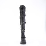Zwart Vegan 11,5 cm SHAKER-420 overknee laarzen met veters