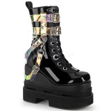 Zwart Vegan 12,5 cm ETERNAL-115 demonia enkellaarzen met sleehak