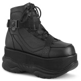 Zwart Vegan 7,5 cm NEPTUNE-181 demoniacult enkellaarzen - unisex cyberpunk enkellaarzen