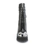 Zwart Vegan 7 cm GRAVEDIGGER-14 demoniacult laarzen - unisex plateaulaarzen